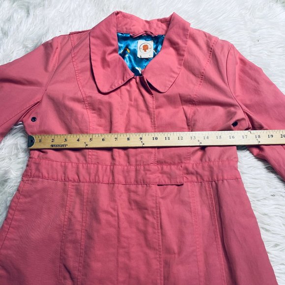 Tulle Anthropologie Women Salmon Pink Mid Length Utility Rain Jacket A7275 Large - Picture 8 of 12